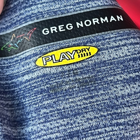 Large Blue Short Sleeve Button Up Polo Greg Norman - Picture 8 of 8